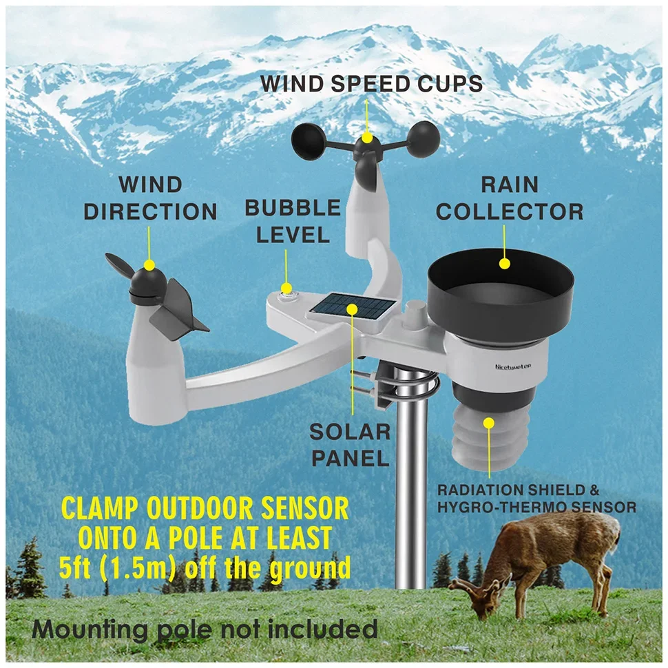 Outdoor Wind Speed Rainfall Wi - огляд і ціна Weather Station Indoor