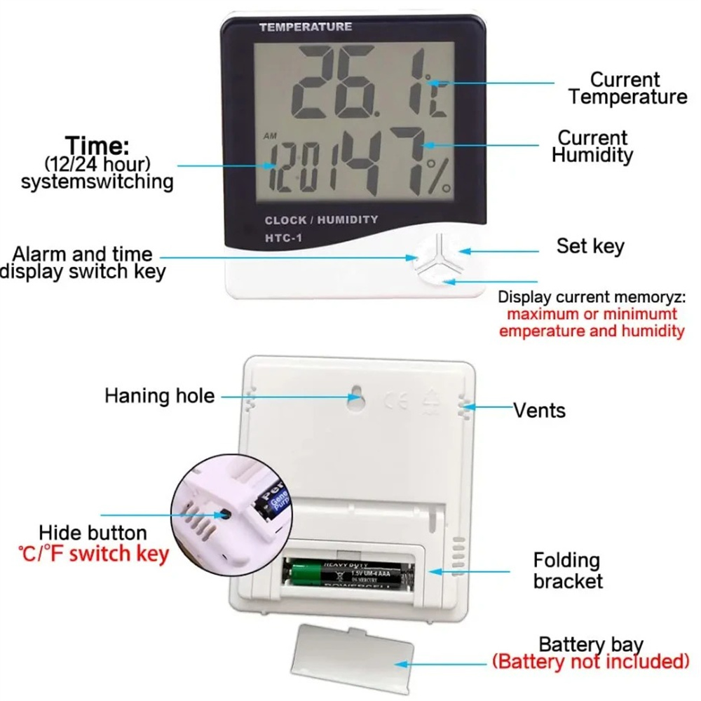 Multifunction LED Digital Ther - огляд і ціна Weather Station Indoor